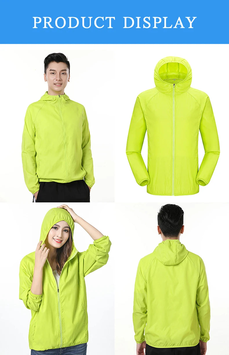 LNGXO Hiking Waterproof Jacket – Unisex Quick-Dry Windbreaker for Camping, Running, and Outdoor Sports