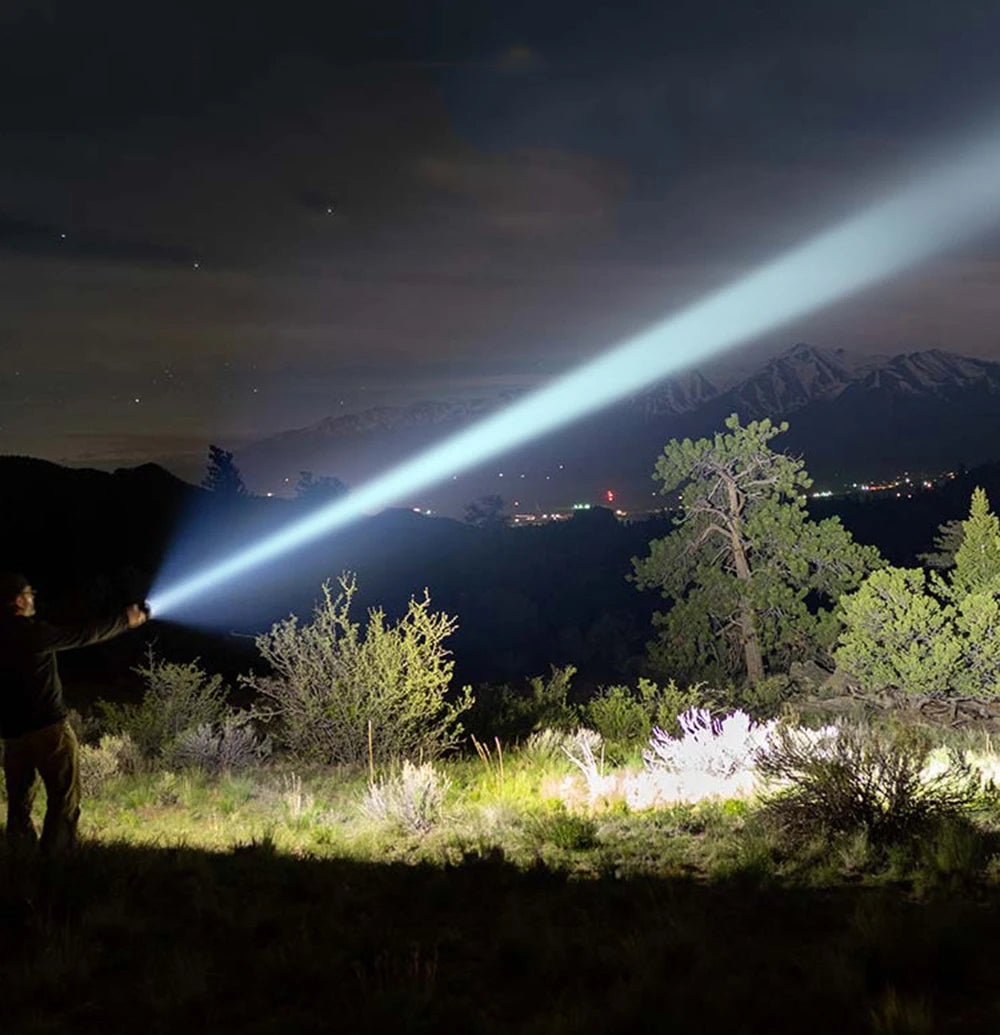 High-Power LED Tactical Flashlight with Zoom and USB Rechargeable Battery