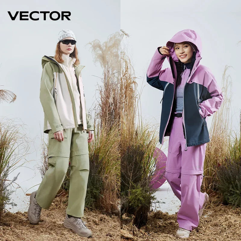 VECTOR Men Woman 3-in-1 Detachable Hood Hiking Jacket