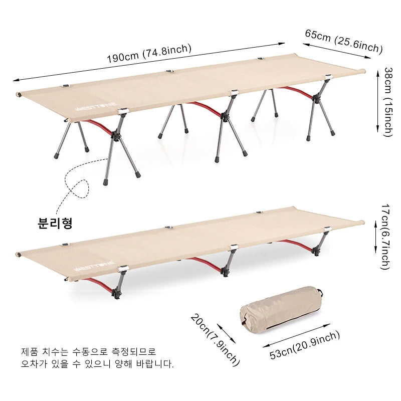 Camping Cot – Portable Folding Bed Ultralight Aluminum Alloy Sleeping Cot