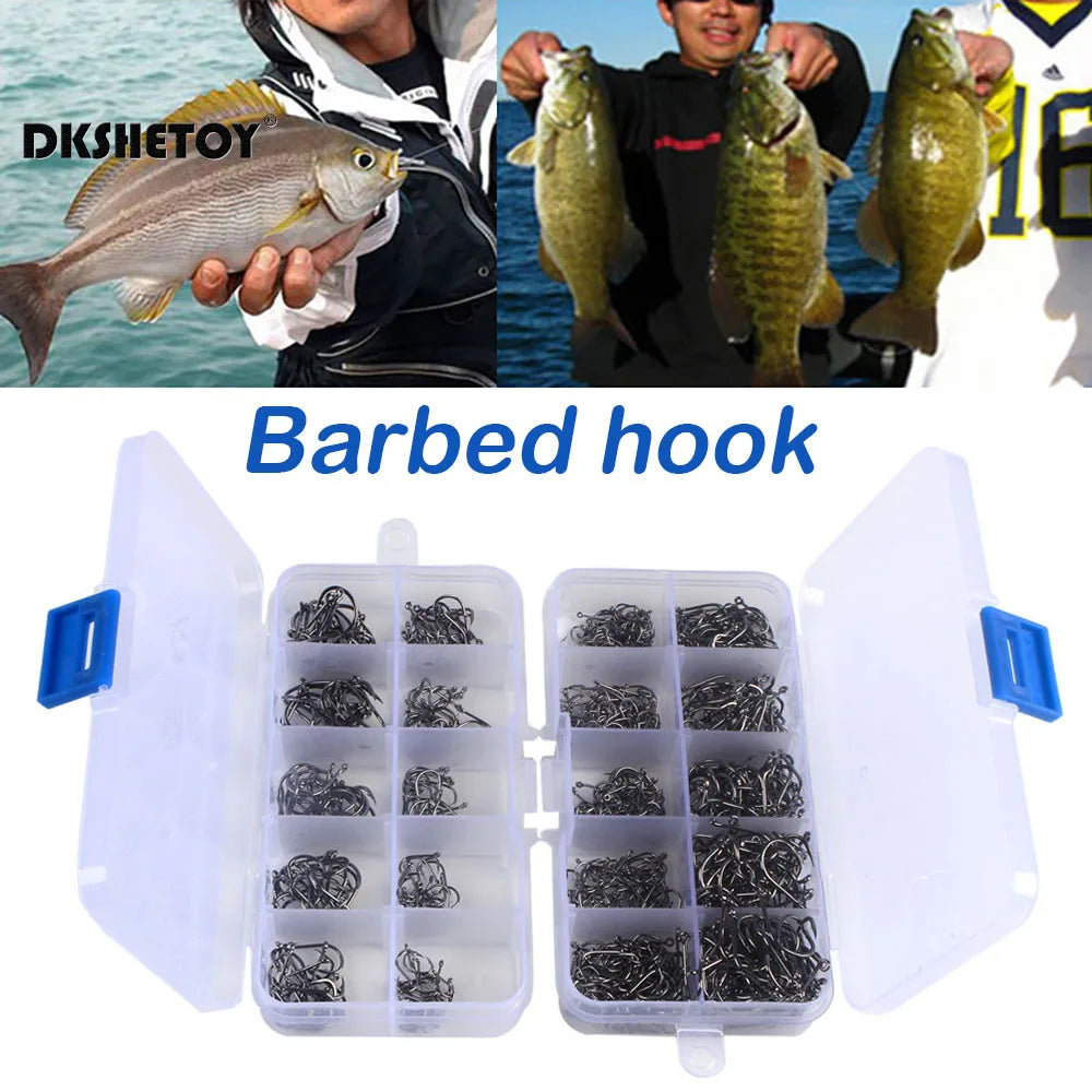 Barbed fishhook For Bait With Plastic Box Kit