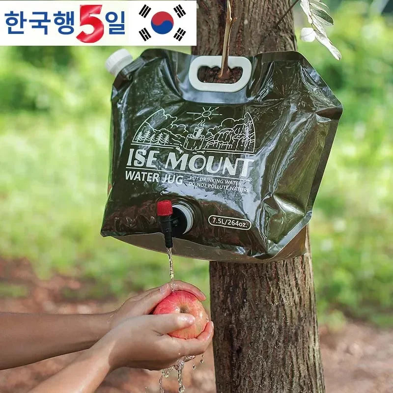 Outdoor Collapsible Water Bag with Faucet – 7.5L/8L Large Capacity Portable Water Bag for Camping and Outdoor Activities