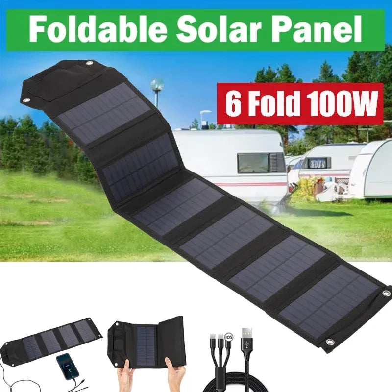 Foldable Solar Panel – Portable USB Charger for Phones, Power Banks & Outdoor Camping