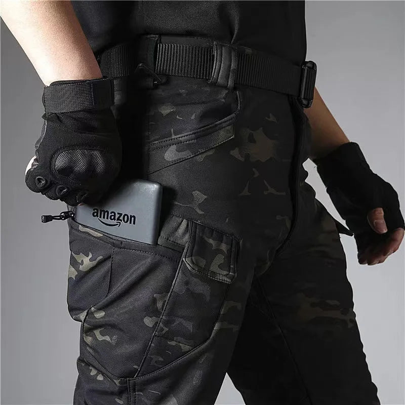 Men’s Winter Waterproof Climbing, Skiing, Trekking, and Tactical Sharkskin Cargo Pants & Jackets