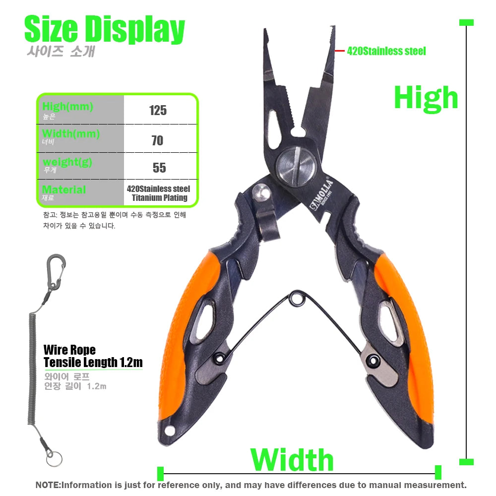 Multifunctional Fishing Scissors Line Cutter Hooks Pliers