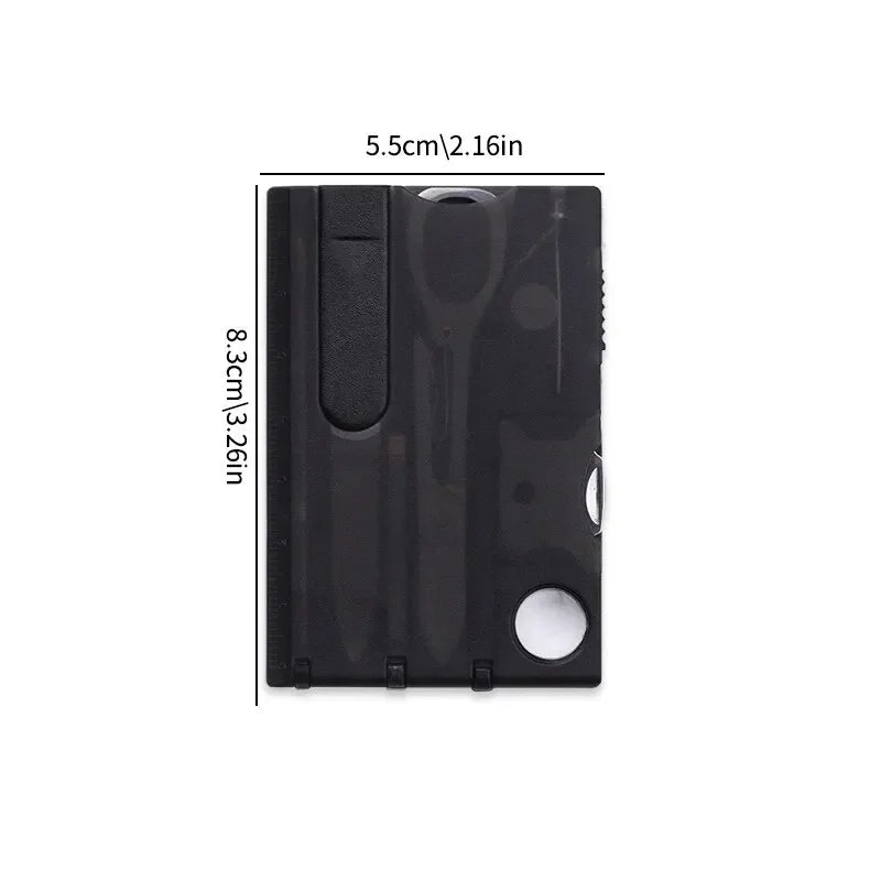 Outdoor Camping Multifunctional Swiss Army Knife Card – Multi-Purpose Survival Tool with Light & Beauty Set