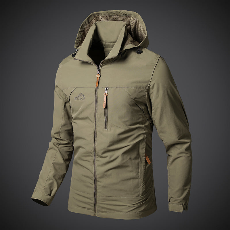 Men’s Windbreaker Jacket – Waterproof Military Hooded Combat Jacket for Hiking, Biking, and Outdoor Adventures