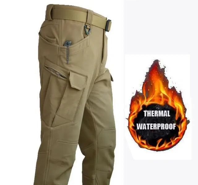 Men’s Winter Waterproof Climbing, Skiing, Trekking, and Tactical Sharkskin Cargo Pants & Jackets