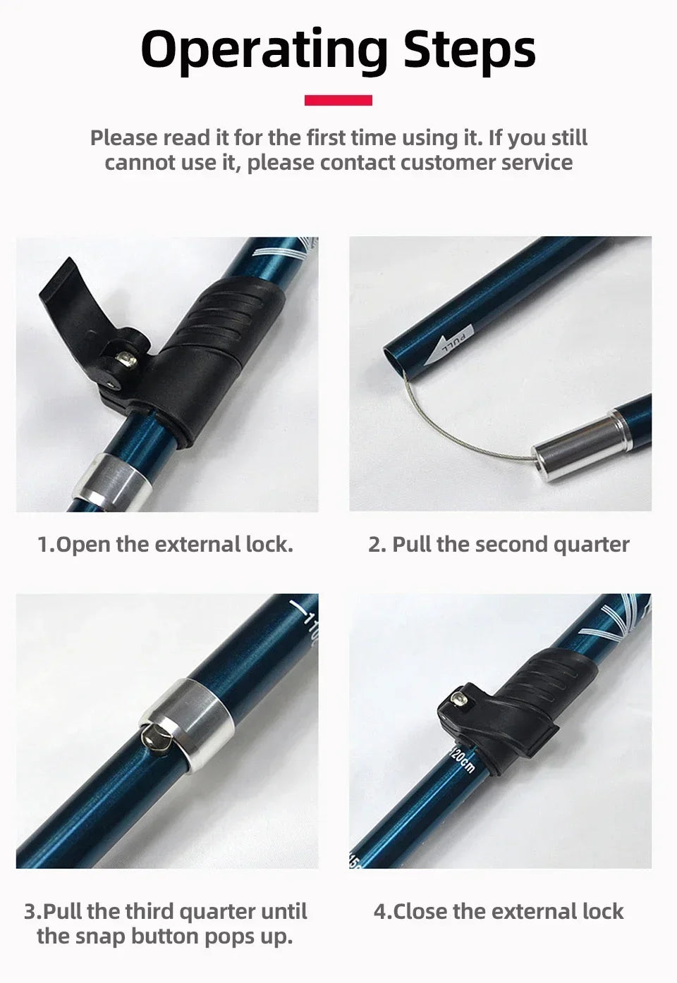 5-Section Telescopic Trekking Pole