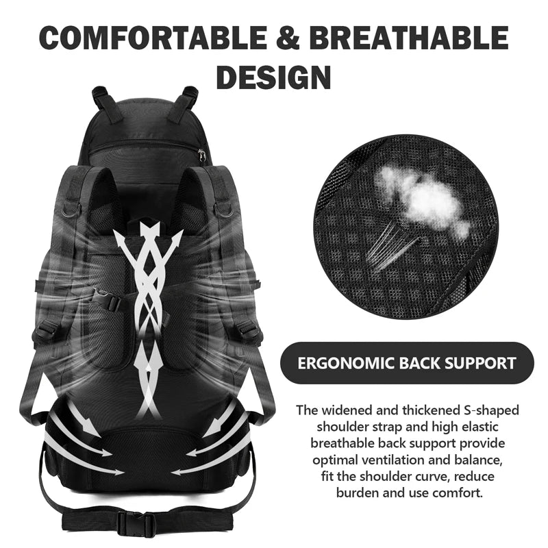 90L Waterproof Hiking & Camping Backpack