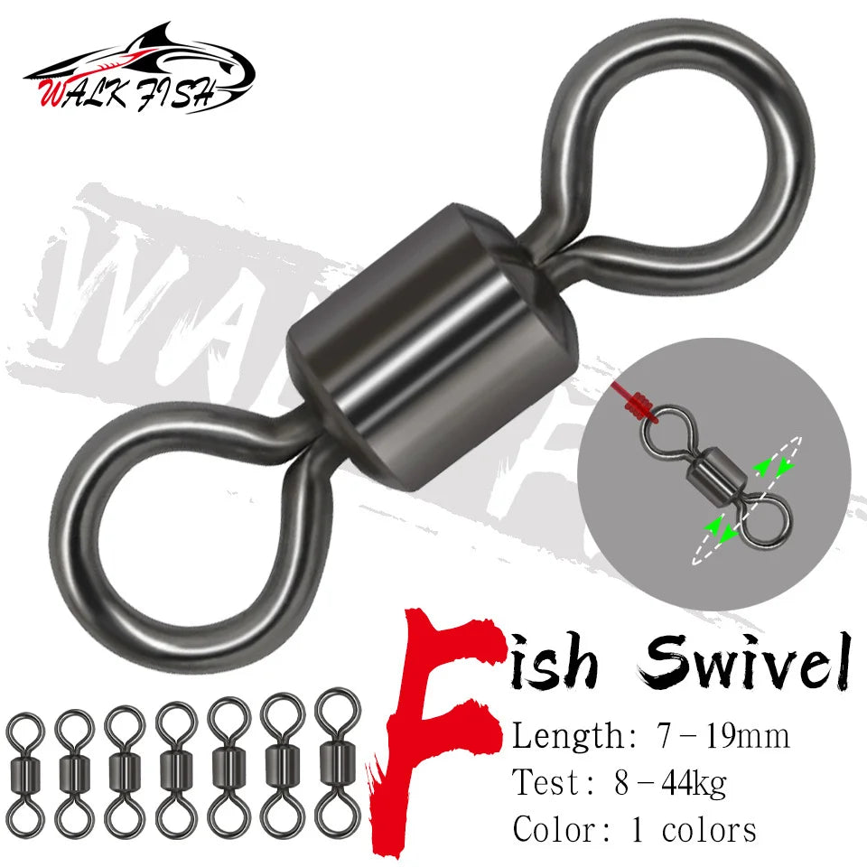 WALK FISH 50PCS/Lot 8-Shaped Ring Connector – Strong Ball Bearing Swivel Snap for Fishing Gear