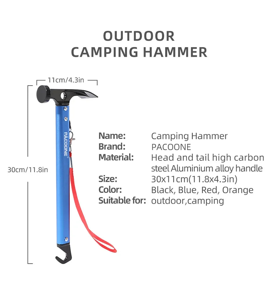 Outdoor Survival Multifunctional Hammer – Camping Pocket Multi-Tool with Aluminum Alloy Hook