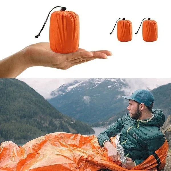 Portable  Portable Waterproof Emergency Survival Sleeping Bag – Thermal Bivy Sack for Hiking, Camping, and First Aid Rescue KitWaterproof Emergency Survival Sleeping Bag Hiking Camping Gear Thermal Bivy Sack First Aid Rescue Kit Mylar Blanket