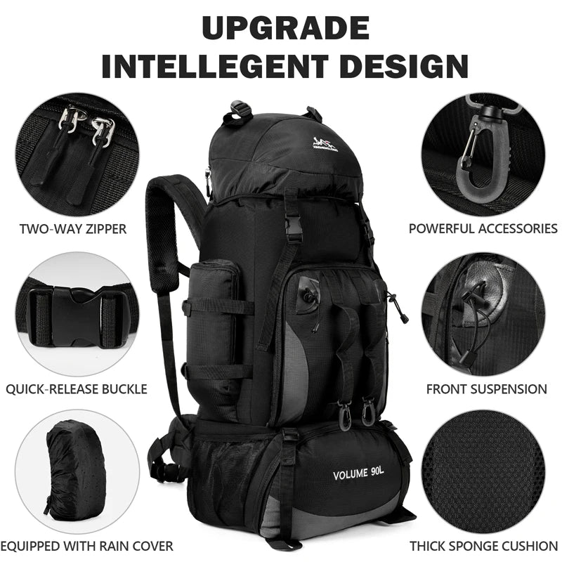 90L Waterproof Hiking & Camping Backpack