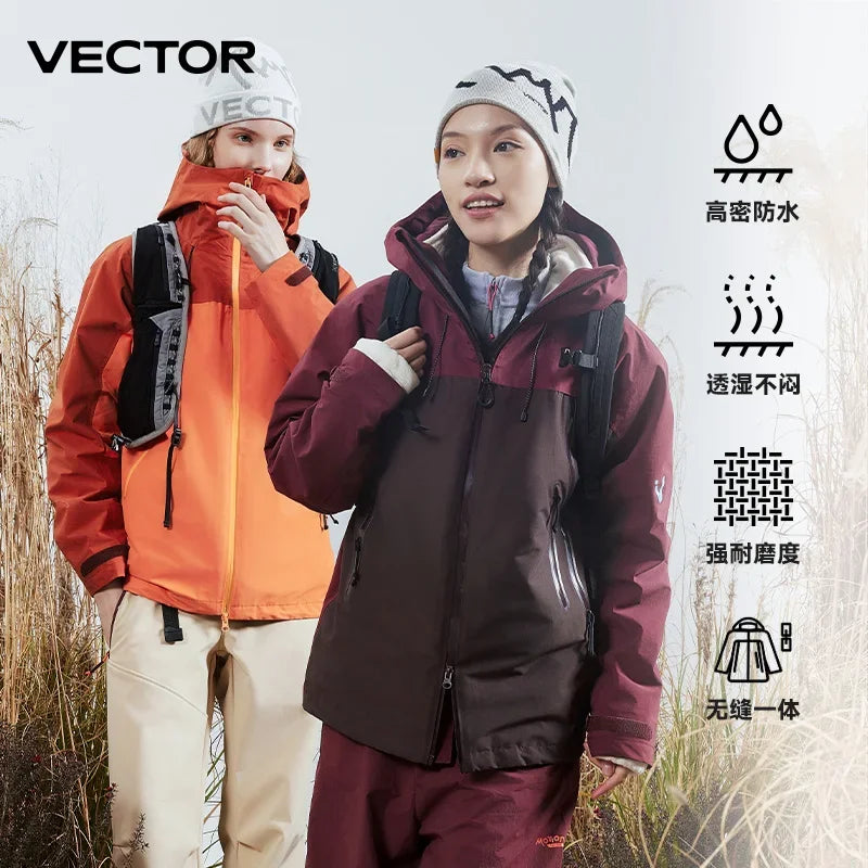 VECTOR Men Woman 3-in-1 Detachable Hood Hiking Jacket