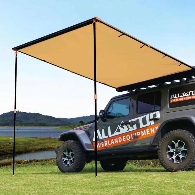 Vehicle Awning 8.2 'x 10' Roof Rack Pull-Out Sun Shade