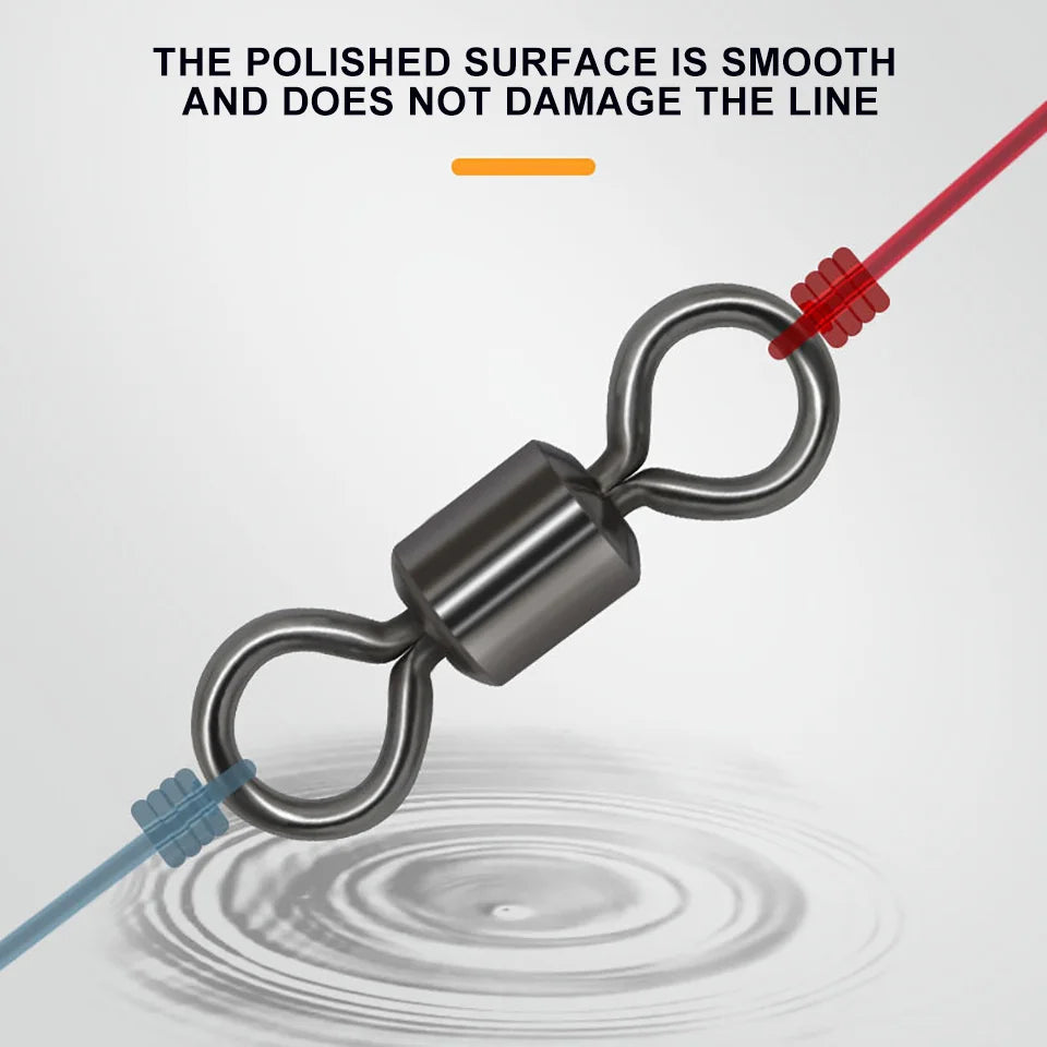 WALK FISH 50PCS/Lot 8-Shaped Ring Connector – Strong Ball Bearing Swivel Snap for Fishing Gear