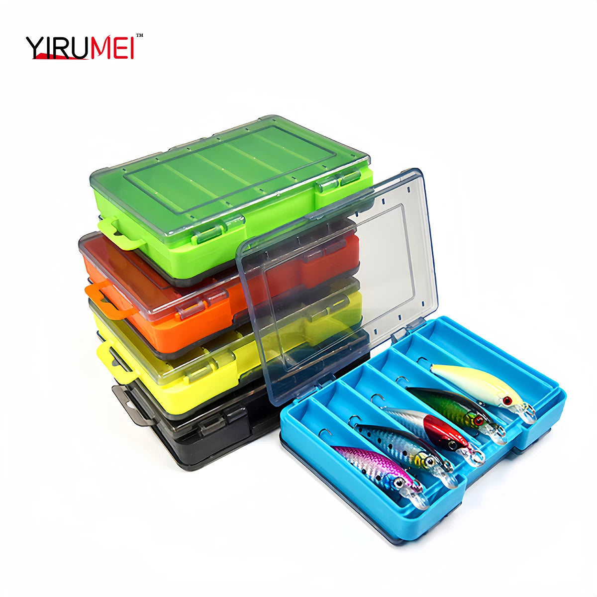 Double-Sided Fishing Tackle Box with 12 Cells