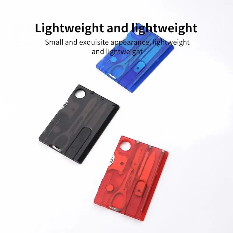 Outdoor Camping Multifunctional Swiss Army Knife Card – Multi-Purpose Survival Tool with Light & Beauty Set