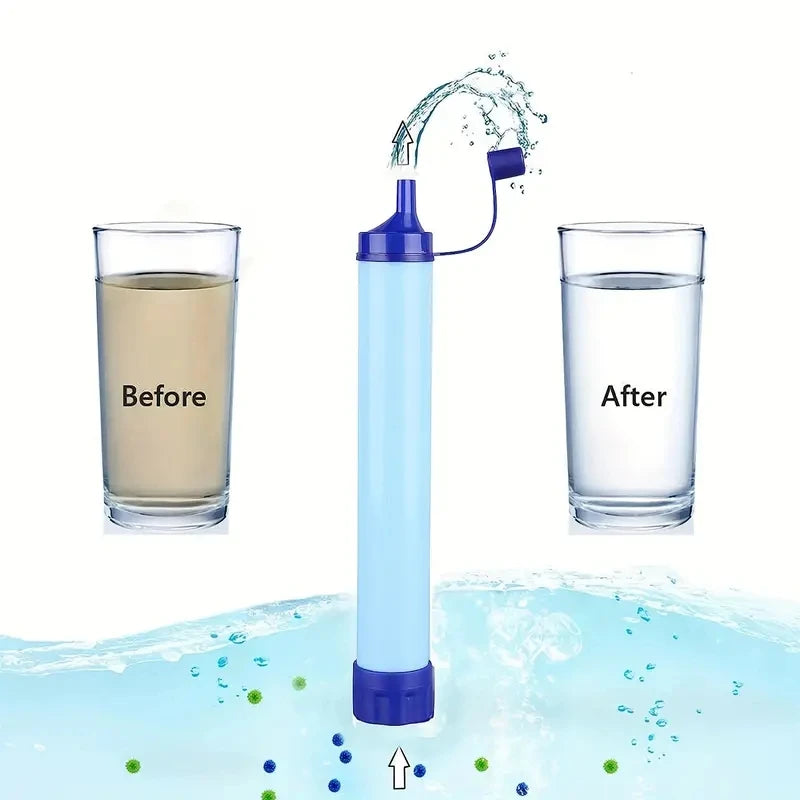 Outdoor Personal Water Filter Straw – Emergency Survival Water Filtration System for Camping, Hiking, and Climbing