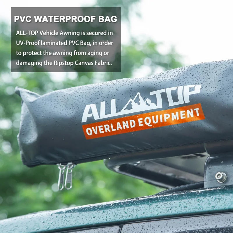 Vehicle Awning 8.2 'x 10' Roof Rack Pull-Out Sun Shade