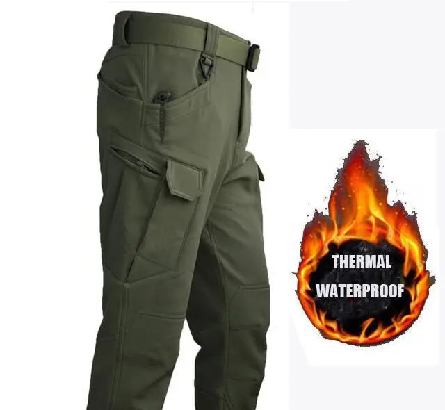 Men’s Winter Waterproof Climbing, Skiing, Trekking, and Tactical Sharkskin Cargo Pants & Jackets