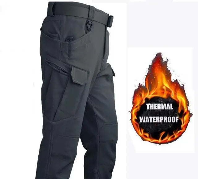 Men’s Winter Waterproof Climbing, Skiing, Trekking, and Tactical Sharkskin Cargo Pants & Jackets