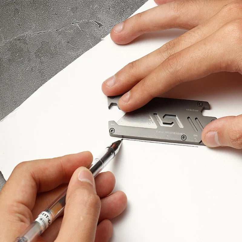 Stainless Steel EDC Folding Utility Knife – Multi-Function Paper Cutter, Bottle Opener & Wrench for Camping & Hiking