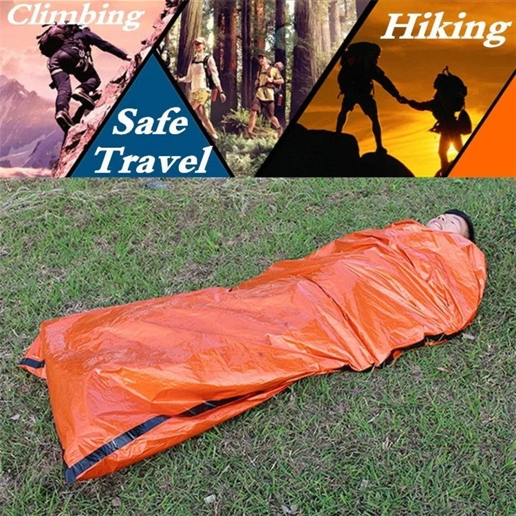 Portable  Portable Waterproof Emergency Survival Sleeping Bag – Thermal Bivy Sack for Hiking, Camping, and First Aid Rescue KitWaterproof Emergency Survival Sleeping Bag Hiking Camping Gear Thermal Bivy Sack First Aid Rescue Kit Mylar Blanket