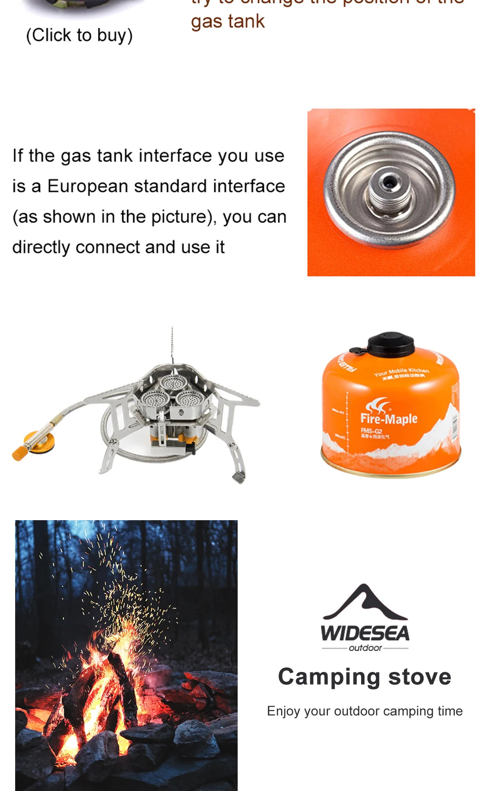 Widesea Camping Tourist Burner – Big Power Gas Stove