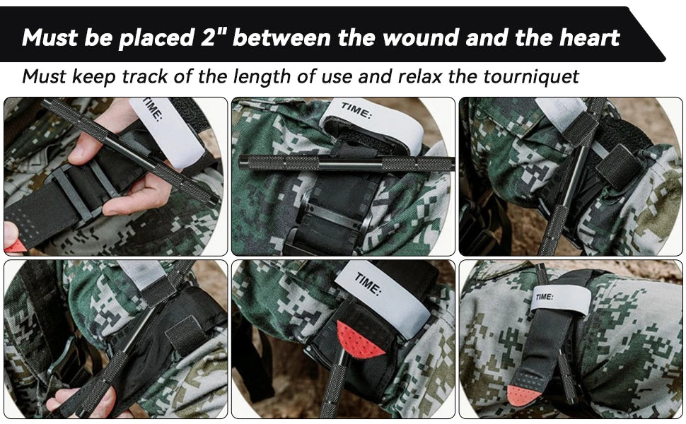 Tactical Emergency Tourniquet - Single-Handed First Aid Strap