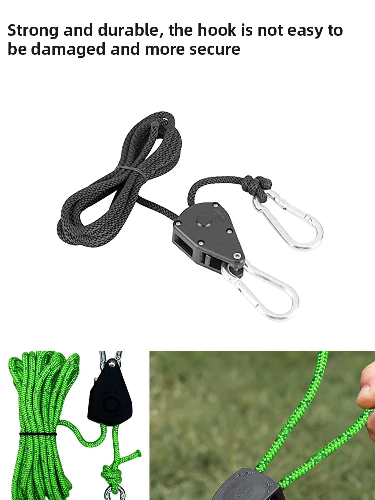 5m Adjustable 8-inch Lanyard Hanging Pulley for Outdoor Use