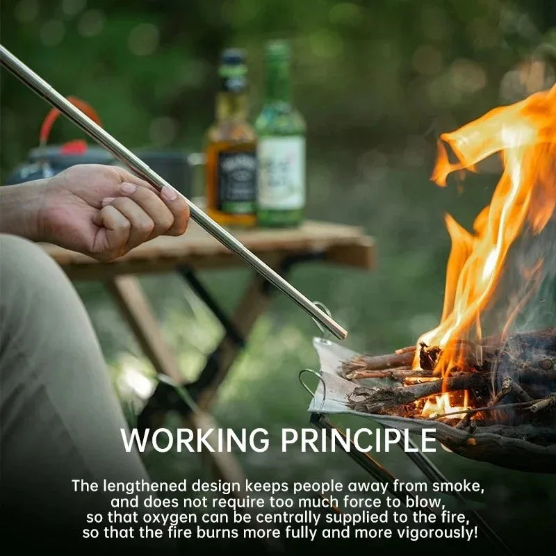 Outdoor Cooking Blow Fire Tube – Retractable Camping Fire Starter Tool