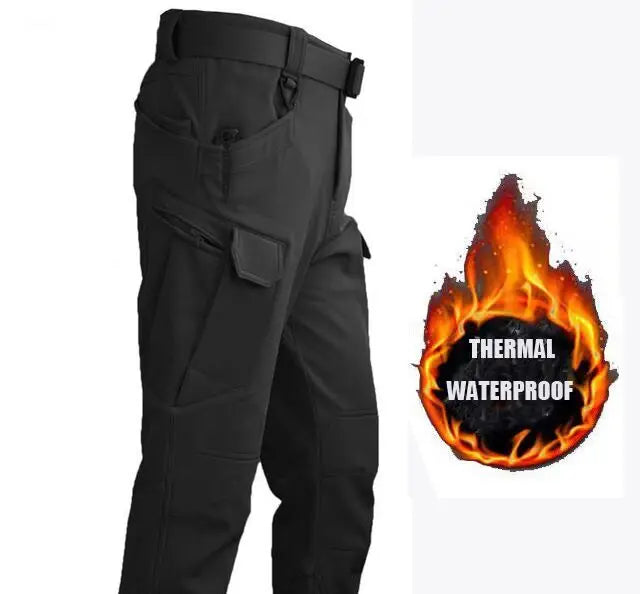 Men’s Winter Waterproof Climbing, Skiing, Trekking, and Tactical Sharkskin Cargo Pants & Jackets