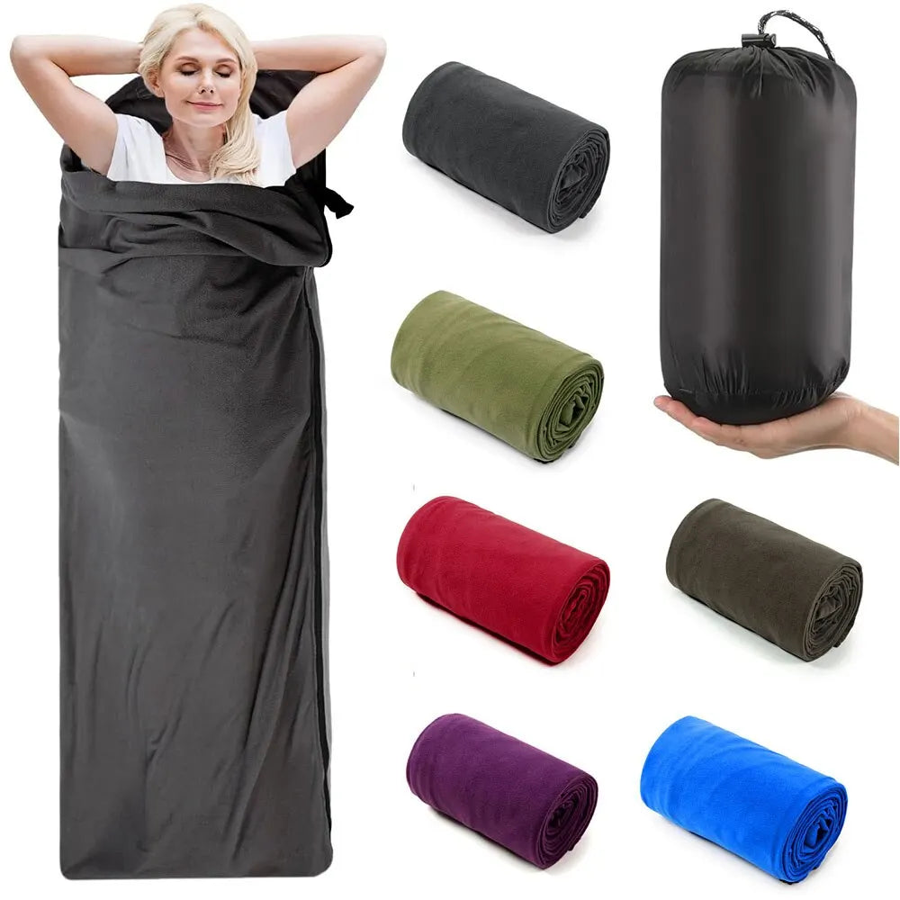 Fleece Sleeping Bag – Portable Ultra-Light Polar Travel Sheets for Outdoor Camping and Warm Sleeping Bag Liner